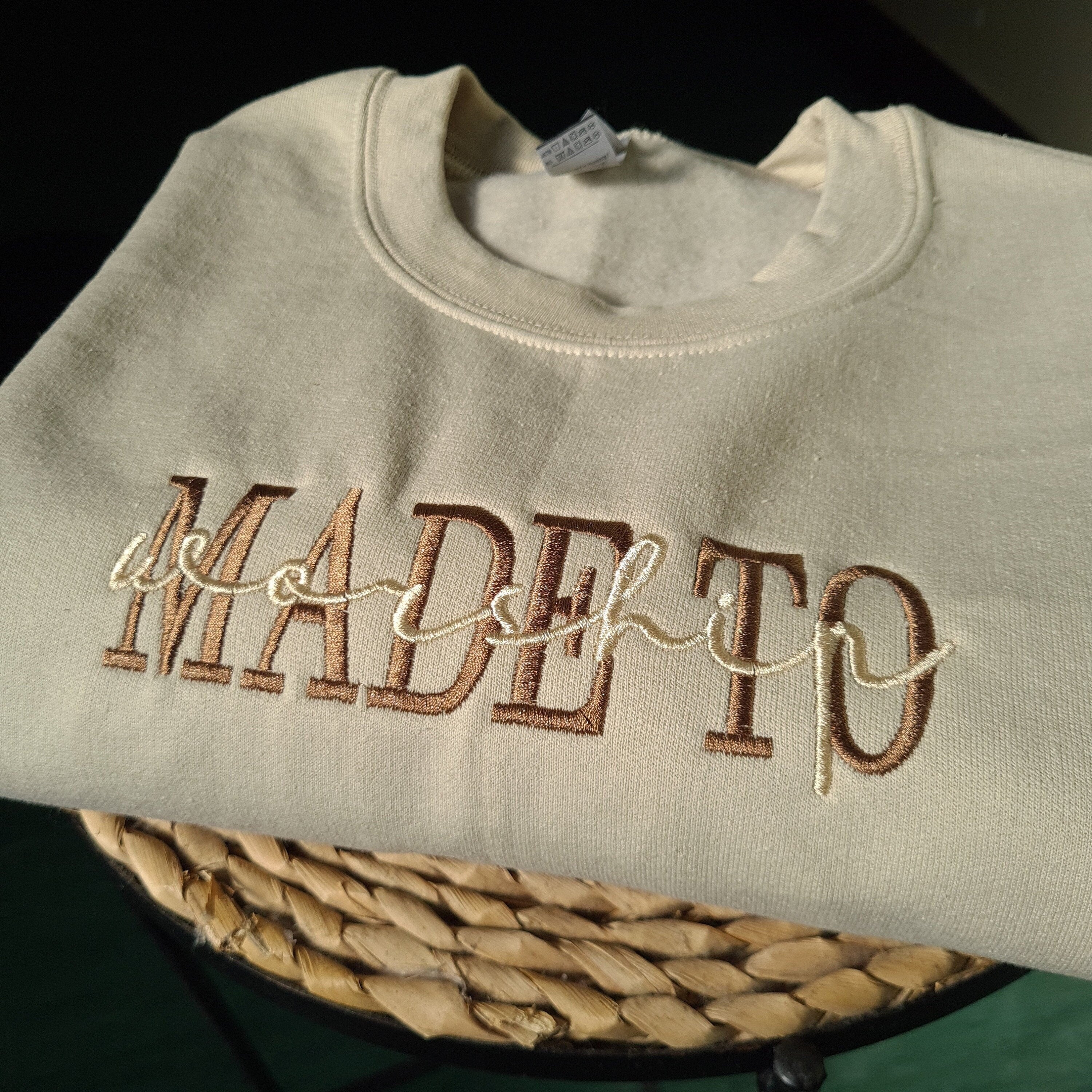 Embroidered 'Made To Worship' Christian Sweatshirt, Christian Clothing, Embroidered Christian Hoodie, Christian Gift, Oversized Crewneck